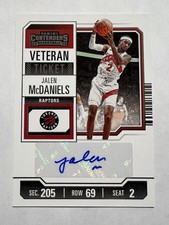 2023-24 Contenders Jalen McDaniels Auto Veteran Ticket #VTR-JMP  Toronto Raptors