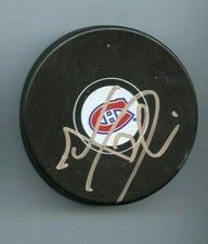 MARC DENIS SIGNED MONTREAL CANADIENS HOCKEY PUCK w/ COA