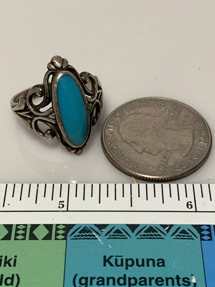 Anillo turquesa Kabana, plata de ley 925, adornado de la Bella Durmiente talla 7,75 * Foto 3 de 3