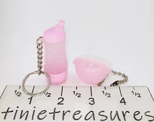 Tupperware keychain Set of 2 Eco bottle mini wonderlier Bowl both light pink