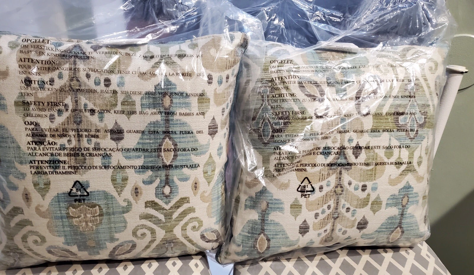 Pack of 2, Square Decorative Throw Pillow