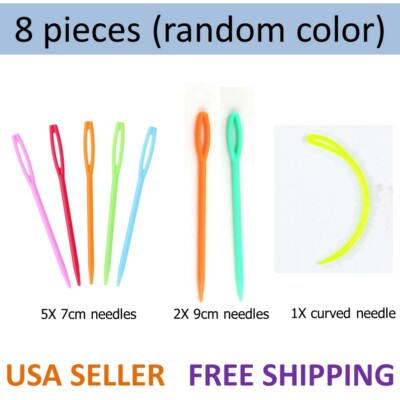 Plastic Needles Knitting Yarn Darning Stitching 8 pcs Set