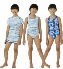New Girl's Eddie Bauer Youth Reversible 4 piece Swim Set, BLUES, MEDIUM 10-12