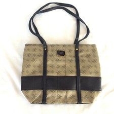 Longaberger Homestead Signature L Purse Faux Leather Trim Double Handle Tote
