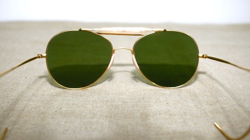 NUEVO 1940 Marco de Metal Dorado Railwayman Pilot Gafas de Sol Lente Plana Hecho en Francia - Imagen 12 de 13