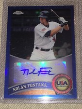 NOLAN FONTANA 2011 Topps Chrome USA Baseball Autograph Blue Refractor 86/99 XRC