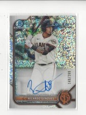 2022 Bowman Chrome Speckle Refractor Ricardo Genoves AUTOGRAPH Giants /299 