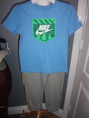 Nike Boy's DK Grey Heather 2pc Outfit NEW MSRP $44