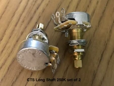 CTS 250K Long Shaft Audio Pots NEW! (set of 2)