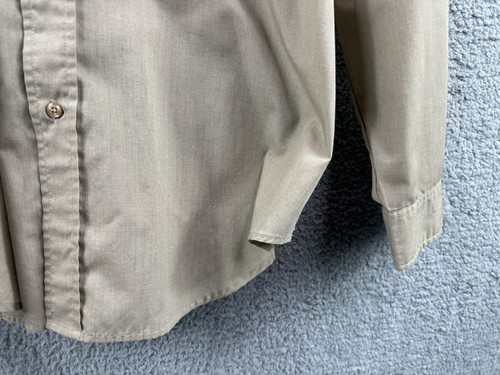 Basic Editions Men's Long Sleeve Taupe Color Button Down Shirt Size L Large - Picture 2 of 10