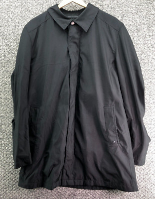 Strellson Jacket Black Mens Sz XL Removable Lining Full Zip Water Resistant