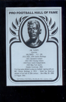 1982 HOF Metallic JIM THORPE Canton Bulldogs Hall of Fame Metal Card