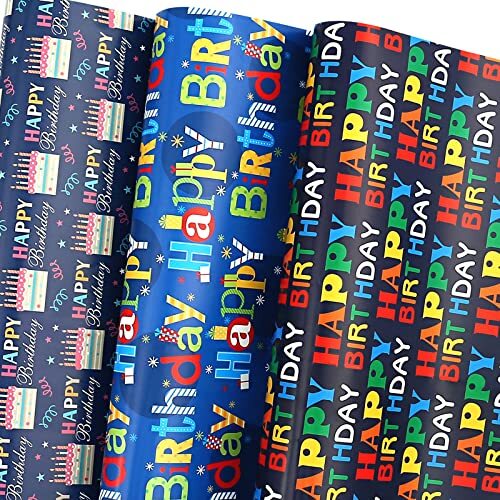  Birthday Wrapping Paper 6 Large Sheet Happy Birthday Gift Wrapping Paper for 