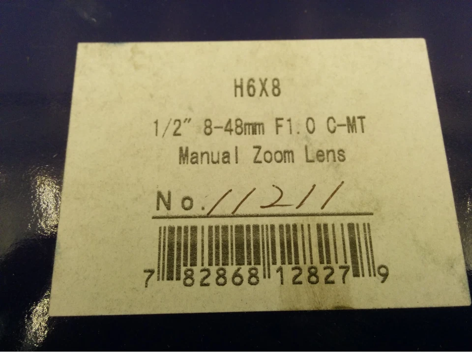 RAINBOW H6X8 MANUAL TV ZOOM LENS, 1/2" 8-48mm F1. 0 C-MT, NIB - Image 2 of 4