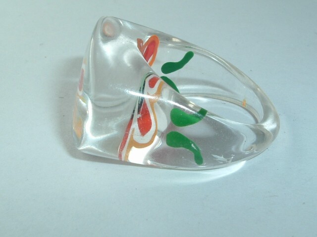 Vintage Floral Lucite ヴィンテージルーサイトリングケース