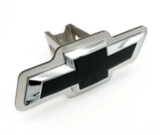 Brushed Black Chevy Bowtie Tow Hitch Cover For 2" Class III Receivers