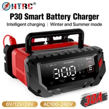 HTRC P30 Car Battery Charger 420W 6V/12V/24V for Cars RV SUV Motorcycle Boat