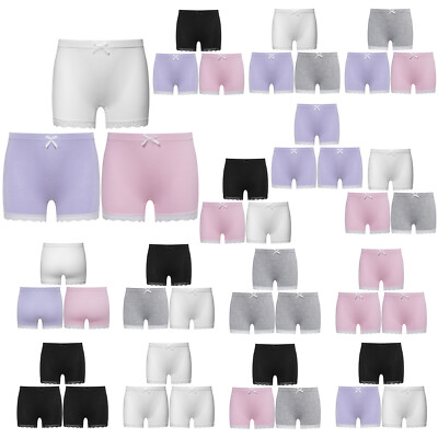 Kids Girls Underwear Stretchy 3Pcs/Set Sportwear Shorts Skating Panties Gym Bow