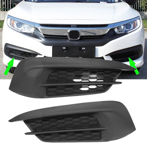 Kit de cubierta de par de luces antiniebla para parachoques delantero de 2 piezas para Honda Civic Sedán 2016 2017 2018 - Imagen 2 de 8