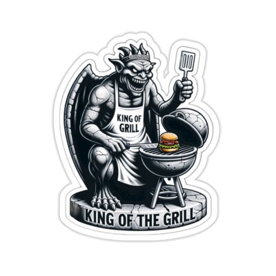 Sticker Gargoyle Grilling Master BBQ Apron Humor Fathers Day 2x2'' 3x3'' 4x4'' 6x6''