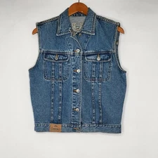 Vintage PS Gitano Women Size M Blue Denim Vest 