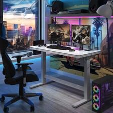 Tresanti Geller Power Adjustable Height Tech Desk White