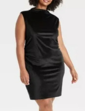 NEW A New Day Women's Side Ruched Mock Neck Mini Dress Size Large