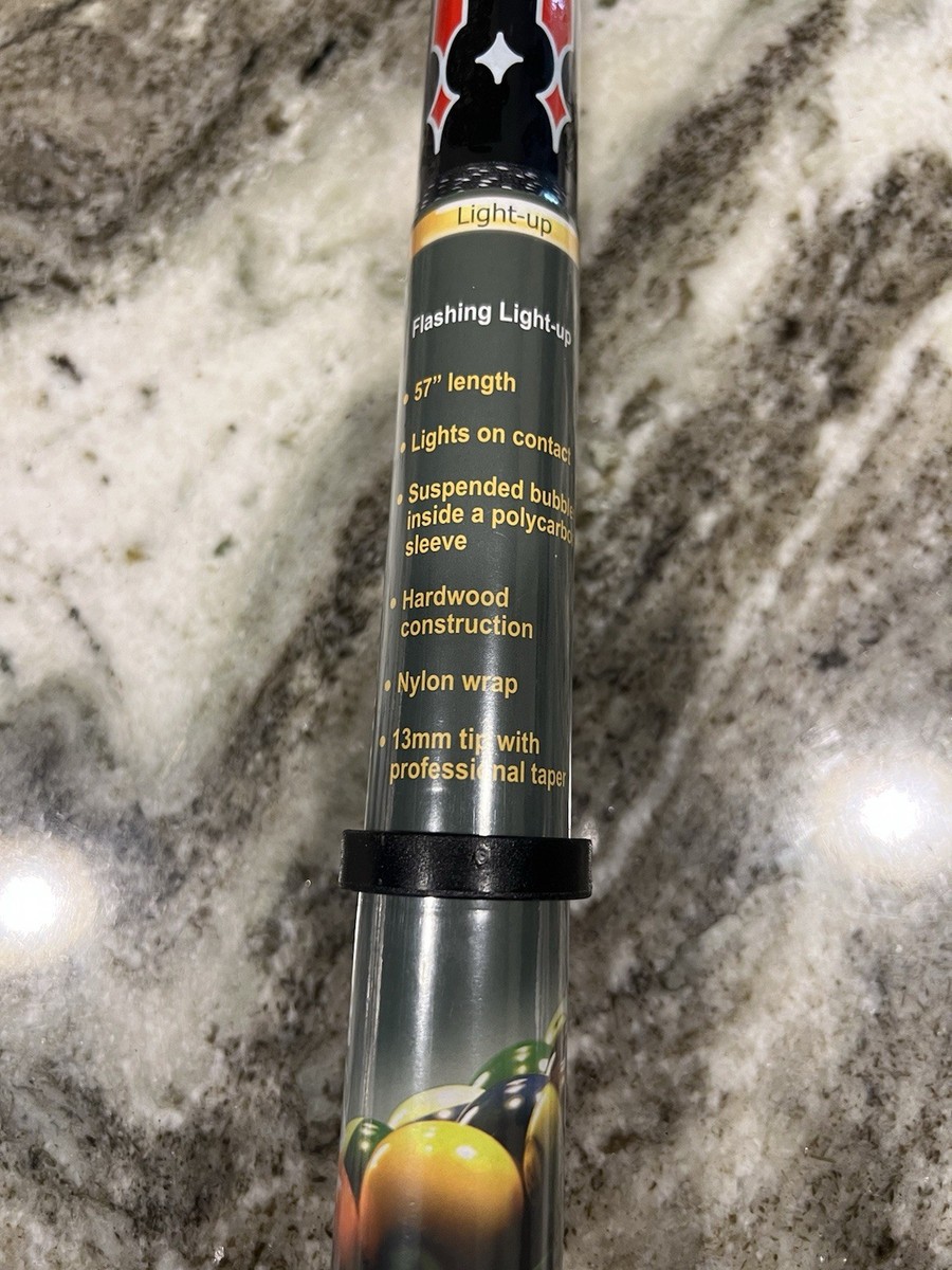 BRAND NEW RARE Minnesota Fats Pool Cue Stick Lighted Clear Bubbles