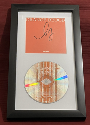 HEESEUNG OF ENHYPEN SIGNED & FRAMED ORANGE BLOOD CD DISPLAY
