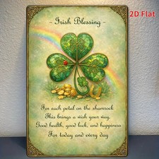 2D Irish Blessing Shamrock Iron Wall Sign St. Patrick's Day Decorations for Home
