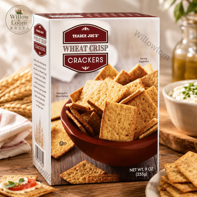 Trader Joe's Wheat Crisp Crackers 9 oz Each Savory Snack Crackers New Pack of 2