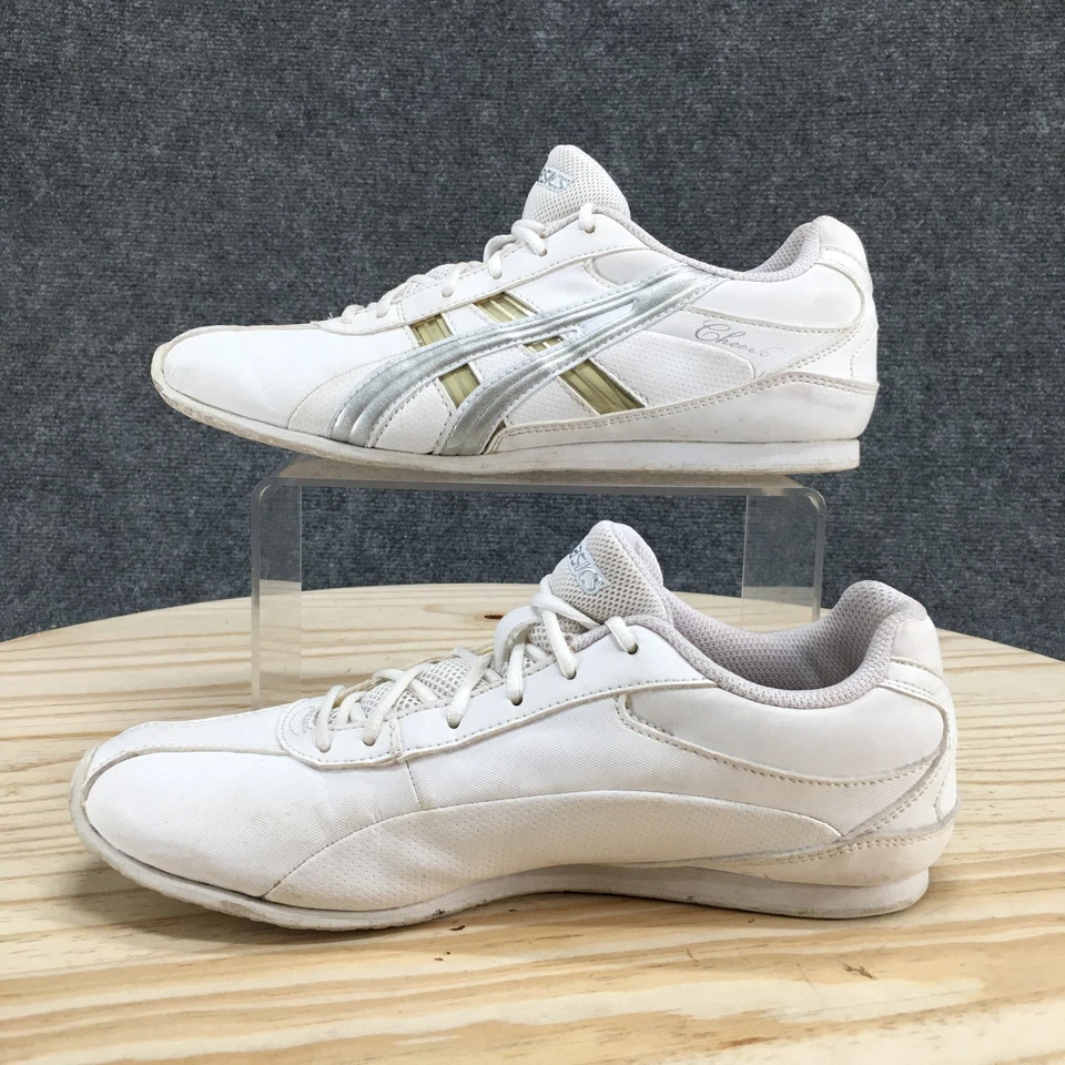 Asics Shoes Womens 7 Cheer 6 White Sporty Cheerleading Sneakers Q261Y Low Top - Image 2 of 4
