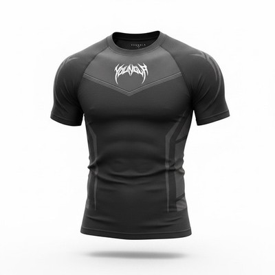 Young LA Men s  Warrior Compression Performance Tee Shirt Black Size Large NEW