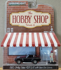 Greenlight 1965 Shelby Cobra 427 with Race Car Driver Hobby Shop Diecast 1:64