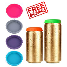 6x Silicone Soda Can Cover Top Lid Beer Beverage Juice Can Cover Drink Protector