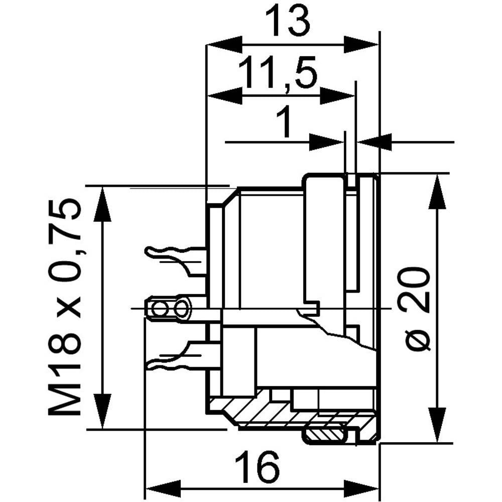 Cosse cylindrique mâle Amphenol T 3263 000 évite les faux contacts sur embase - 2