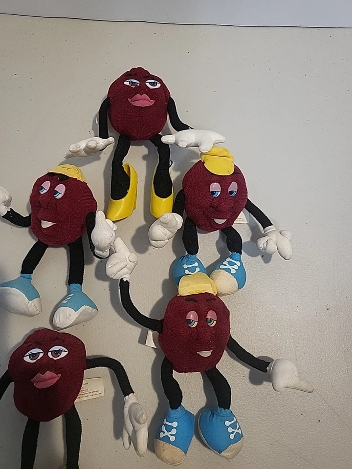 "5 California Raisins Applause 1988 terciopelo posable figura púrpura muñeca de 6""" Foto 3 de 4