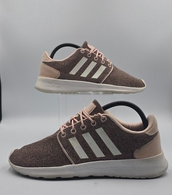 Adidas Cloudfoam QT Racer AH2546 Womens 8 Running Shoes Black Pink Sneakers