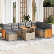 Salon de Jardin avec Coussins Meubles Terrasse 9 pcs Résine Tressée vidaXL