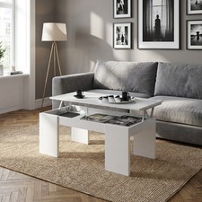 Tavolino Salotto Rettangolare 43x100x50 Bianco DecHome