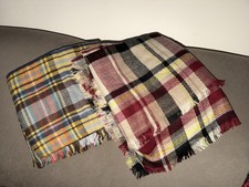 Plaid Blanket Scarves. Fall / Winter Wrap. Pair of two. Never Worn - No Tags.