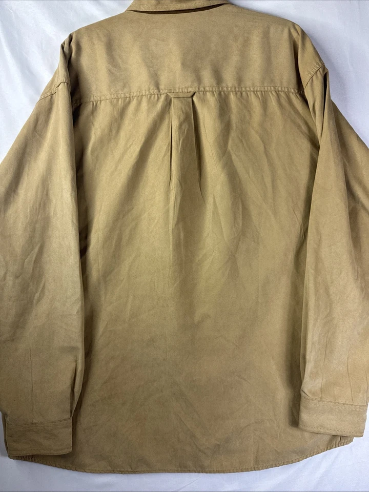 Clearwater Outfitters Brown Faux Suede Button Down Long Sleeve Shirt Mens XL - Image 2 of 4
