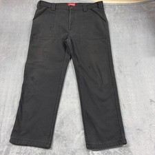 Coleman Mens 38x30 Fleece Lined Utility Workwear Chore Pants Black