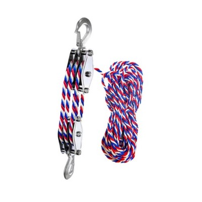 Block and Tackle Pulley System Pulley 270 Degree Rotating Manual Hand for