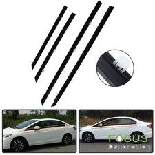4Pcs Car Weatherstrip Window Moulding Trim Seal Belt For Honda Civic 2012-2015