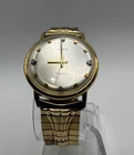 Timex Electric Watch 1970s Rare Rear Crown Gold Tone WORKS Vintage