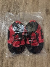 Fluffy Cozy Shoe Slippers Slides Color Black/Red Brand New Size 10