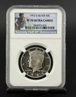 1992-S SILVER PF 70 ULTRA CAMEO Kennedy Half Dollar 50c NGC