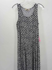 MICHAEL Michael Kors Navy Size 10 Printed Two Tone Maxi Sleeveless Dress