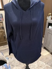 Women  s Navy Blue Pullover Hoodie Lightweight Size Large
